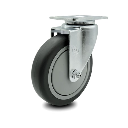 Service Caster 5 Inch Thermoplastic Rubber Wheel Swivel Top Plate Caster SCC-20S514-TPRB-TP3